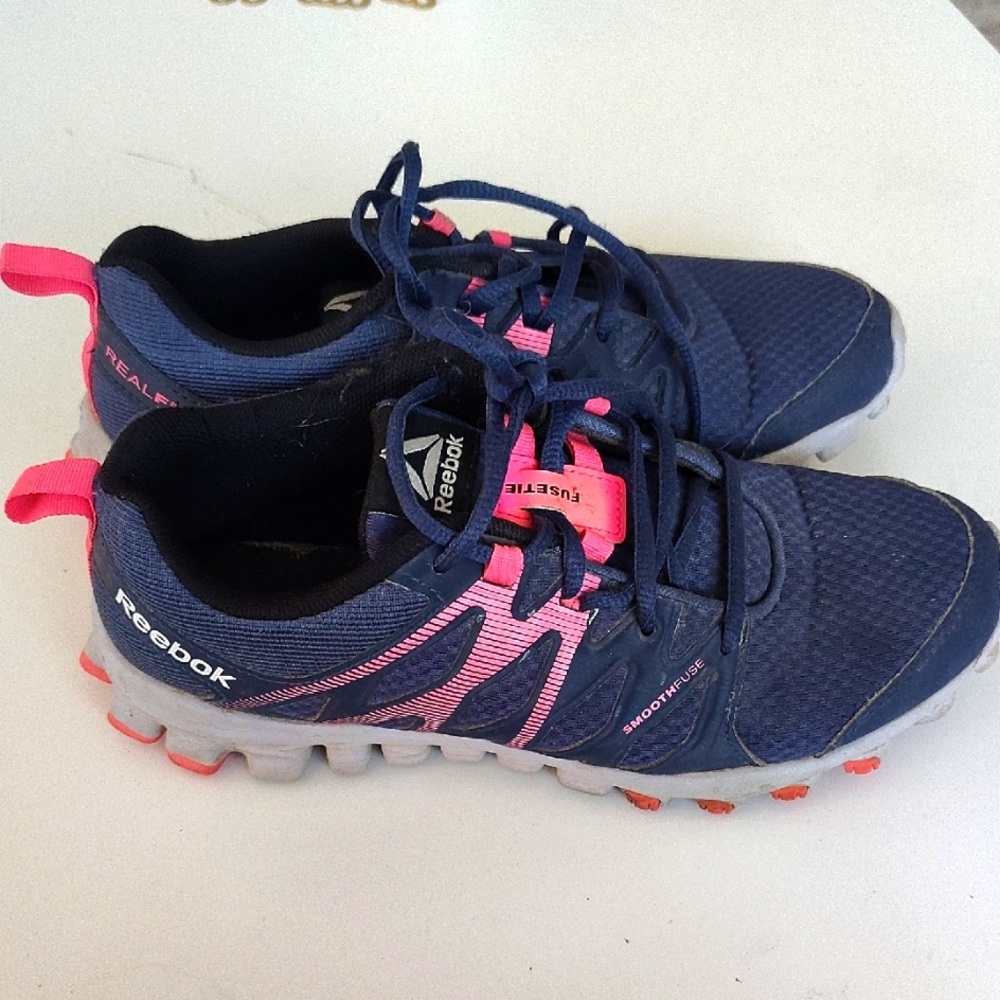 Reebok Shoes Yourflex Microweb Navy & Pink Running/Walk Womens Size 6.5